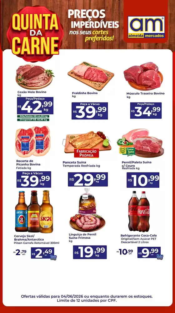 Catálogo Almeida Mercados em Miguelópolis | Quinta da Carne  | 2026-06-04T00:00:00.000Z - 2026-06-04T00:00:00.000Z