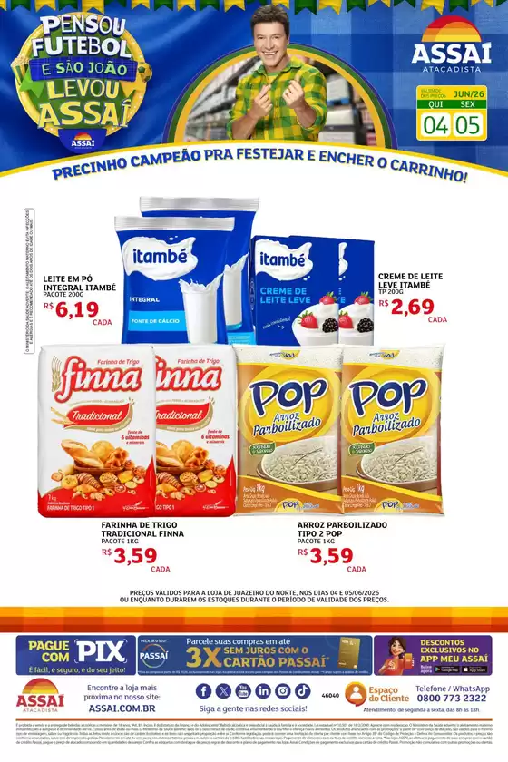 Catálogo Assaí Atacadista | Encarte Assaí Atacadista 47860-873 | 2026-06-04T00:00:00.000Z - 2026-06-05T00:00:00.000Z