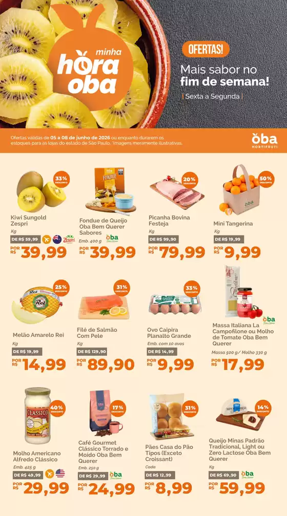 Catálogo Oba Hortifruti | Melhores ofertas para todos os caçadores de pechinchas | 2026-06-05T00:00:00.000Z - 2026-06-08T00:00:00.000Z
