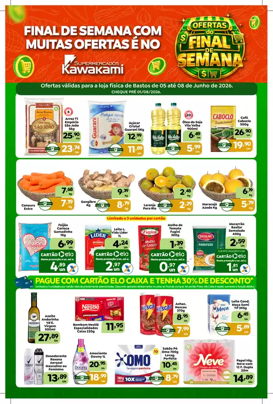 Catálogo Supermercados Kawakami | Ofertas - Bastos | 2026-06-05T00:00:00.000Z - 2026-06-08T00:00:00.000Z