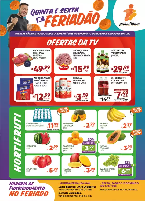 Catálogo Pais e Filhos Supermercados | Encarte Pais e Filhos Supermercados | 2026-06-04T00:00:00.000Z - 2026-06-05T00:00:00.000Z