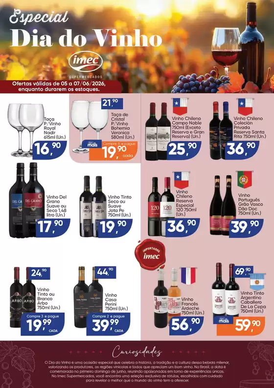 Catálogo Imec Supermercados | BAIXA 15728 IMEC Especial Dia do Vinho 05 a 07 06 26 | 2026-06-05T00:00:00.000Z - 2026-06-07T00:00:00.000Z