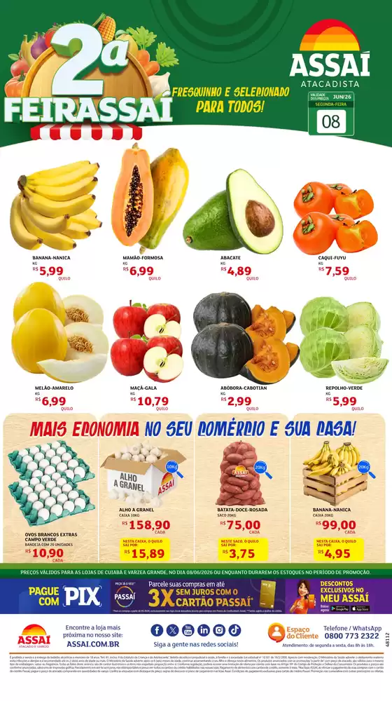 Catálogo Assaí Atacadista | Encarte Assaí Atacadista 48112-462 | 2026-06-08T00:00:00.000Z - 2026-06-08T00:00:00.000Z