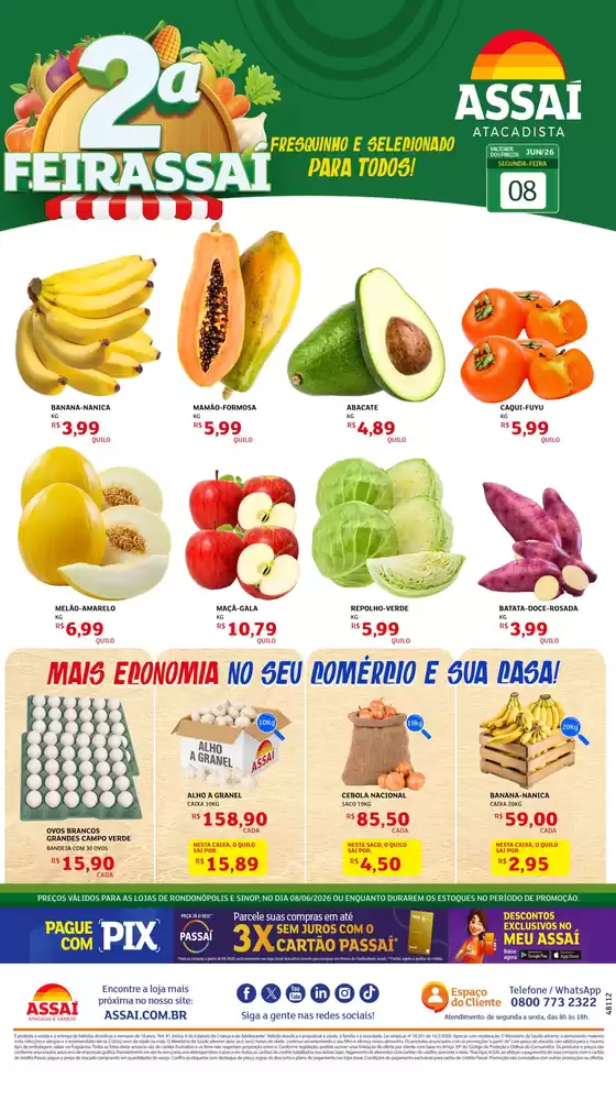 Catálogo Assaí Atacadista | Encarte Assaí Atacadista 48112-807 | 2026-06-08T00:00:00.000Z - 2026-06-08T00:00:00.000Z