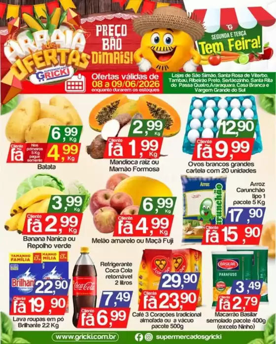 Catálogo Supermercados Gricki | Arraiá de Ofertas | 2026-06-08T00:00:00.000Z - 2026-06-09T00:00:00.000Z