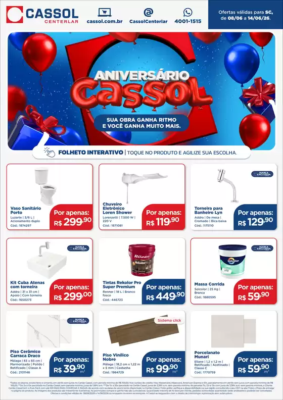 Catálogo Cassol | Encarte Cassol | 2026-06-08T00:00:00.000Z - 2026-06-14T00:00:00.000Z