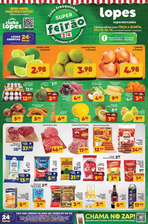 Catálogo Lopes Supermercados | SUPER FEIRÃO - TERÇA E QUARTA | 2026-06-09T00:00:00.000Z - 2026-06-10T00:00:00.000Z