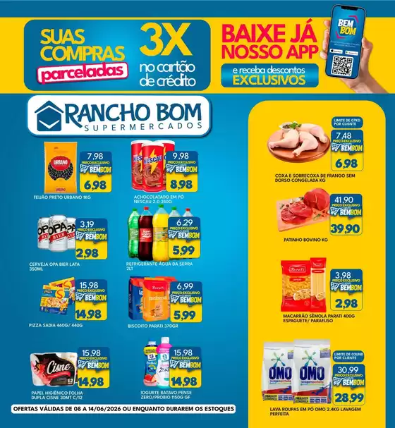 Catálogo Rancho Bom Supermercados | Melhores ofertas para todos os caçadores de pechinchas | 2026-06-08T00:00:00.000Z - 2026-06-14T00:00:00.000Z
