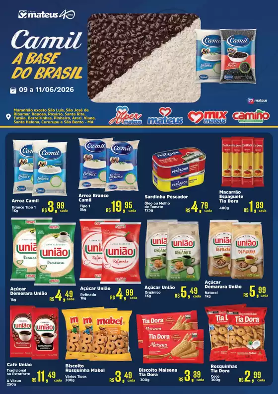 Catálogo Supermercados Mateus em Bacabal | Exclusivo Camil | 2026-06-09T00:00:00.000Z - 2026-06-11T00:00:00.000Z