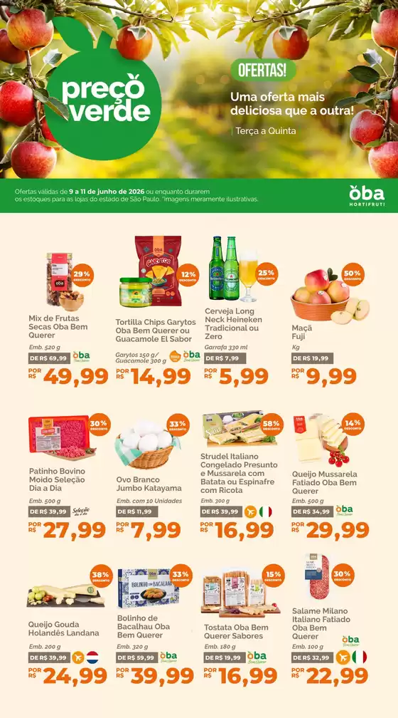 Catálogo Oba Hortifruti | Encarte Oba Hortifruti | 2026-06-09T00:00:00.000Z - 2026-06-11T00:00:00.000Z