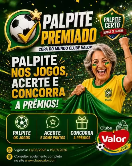 Catálogo Clube Valor | PALPITE PREMIADO | 2026-06-10T00:00:00.000Z - 2026-07-19T00:00:00.000Z