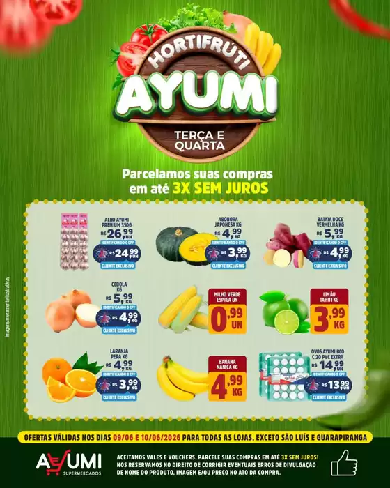 Catálogo Ayumi Supermercados | Promoções especiais em andamento | 2026-06-09T00:00:00.000Z - 2026-06-10T00:00:00.000Z