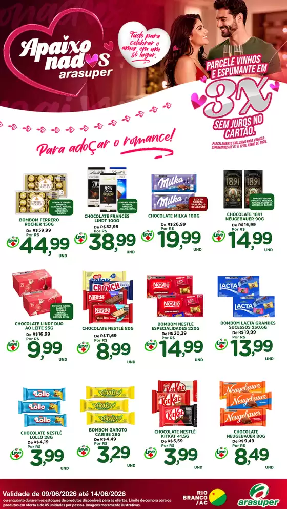 Catálogo Araújo Supermercados | OFERTA NAMORADOS | 2026-06-09T00:00:00.000Z - 2026-06-14T00:00:00.000Z