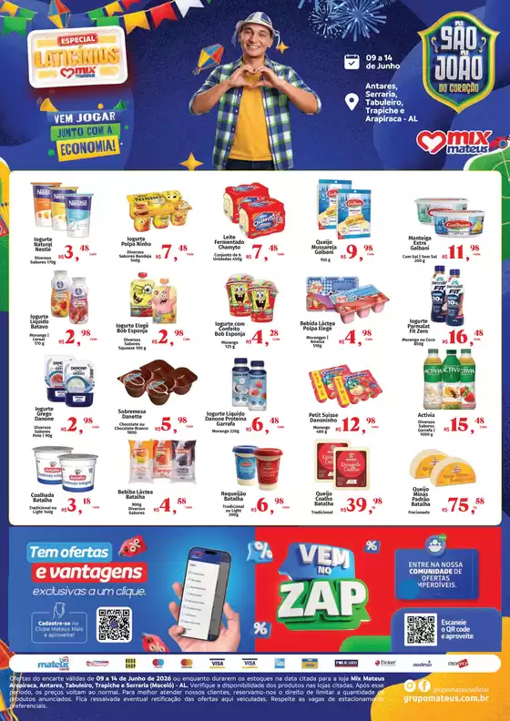 Catálogo Supermercados Mateus em Satuba | Lacteos | 2026-06-10T00:00:00.000Z - 2026-06-14T00:00:00.000Z