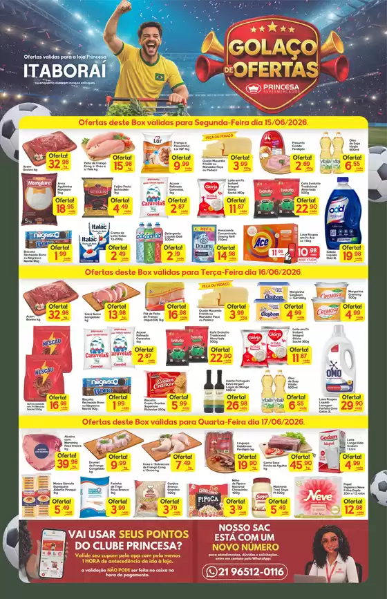 Catálogo Princesa Supermercados | Golaço de Ofertas Itaborai - 15 a 17/06 | 2026-06-15T00:00:00.000Z - 2026-06-17T00:00:00.000Z
