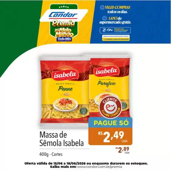 Catálogo Supermercados Condor | Nossas melhores ofertas para você | 2026-06-15T00:00:00.000Z - 2026-06-18T00:00:00.000Z
