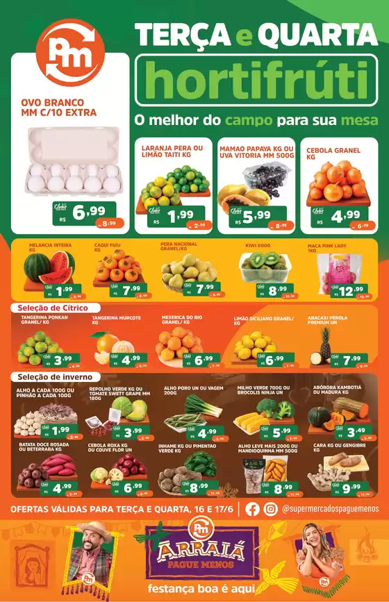 Catálogo Supermercados Pague Menos | Ofertas pague menos hortifruti 16 e 21 | 2026-06-16T00:00:00.000Z - 2026-06-17T00:00:00.000Z