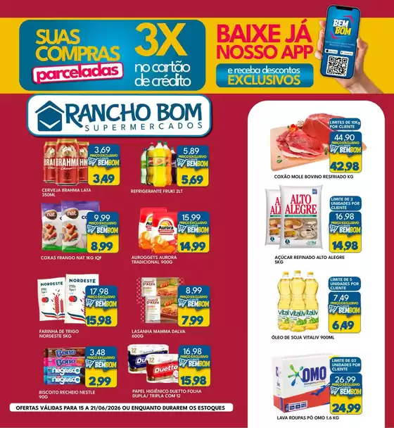 Catálogo Rancho Bom Supermercados | Melhores ofertas para todos os caçadores de pechinchas | 2026-06-15T00:00:00.000Z - 2026-06-21T00:00:00.000Z