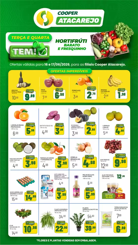 Catálogo Cooper | OFERTAS HORTIFRUTI COOPER ATACAREJO | 2026-06-16T00:00:00.000Z - 2026-06-17T00:00:00.000Z