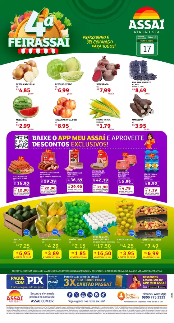 Catálogo Assaí Atacadista | Encarte Assaí Atacadista 48483-74 | 2026-06-17T00:00:00.000Z - 2026-06-17T00:00:00.000Z