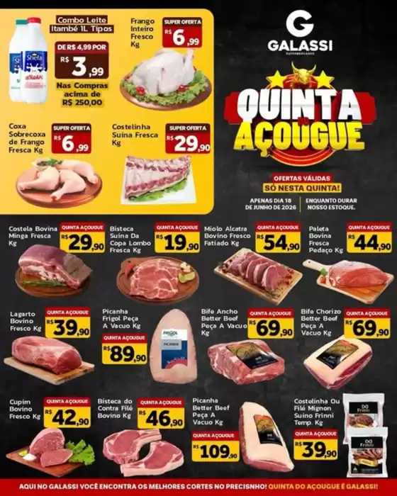Catálogo Supermercados Galassi | QUINTA DO AÇOUGUE | 2026-06-18T00:00:00.000Z - 2026-06-18T00:00:00.000Z