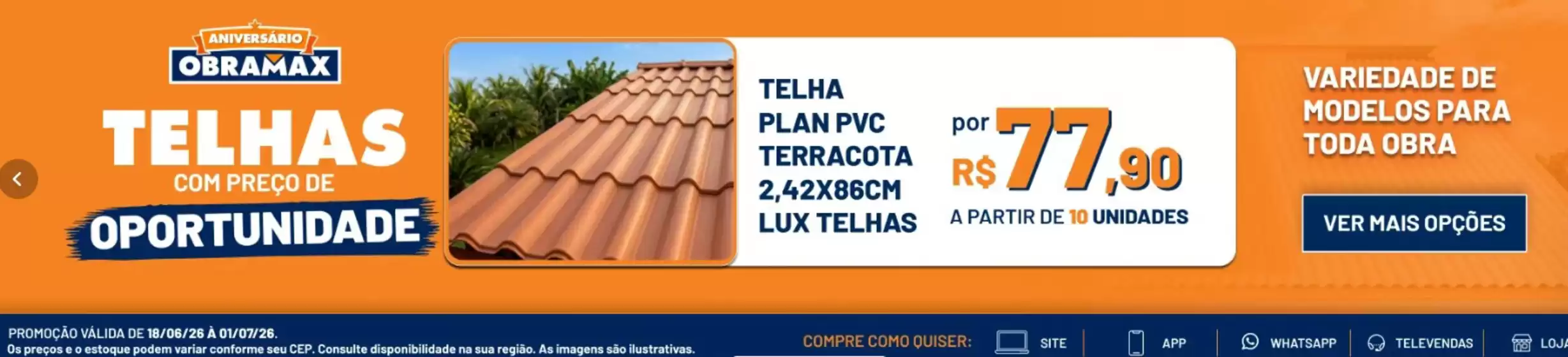 Catálogo Obramax | Ofertas Obramax | 2026-06-18T00:00:00.000Z - 2026-07-01T00:00:00.000Z