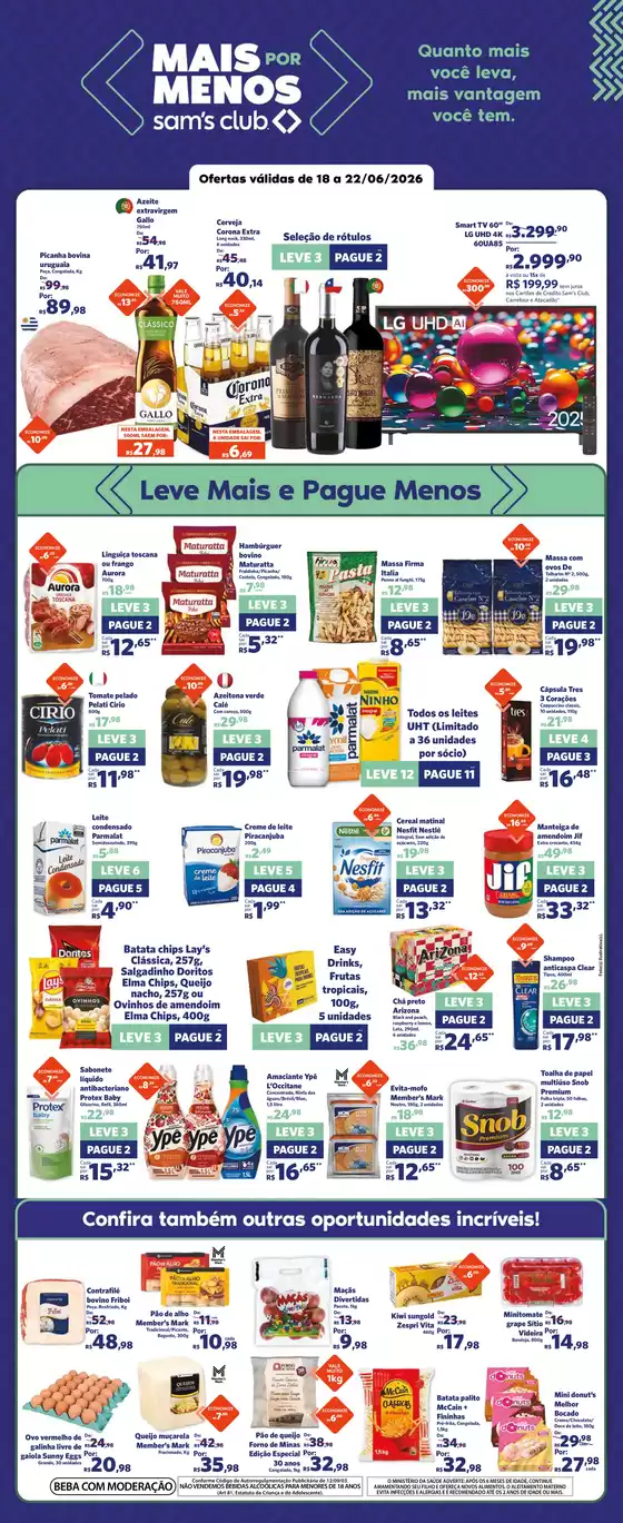 Catálogo Sam's Club | OFERTAS MAIS POR MENOS | 2026-06-18T00:00:00.000Z - 2026-06-22T00:00:00.000Z
