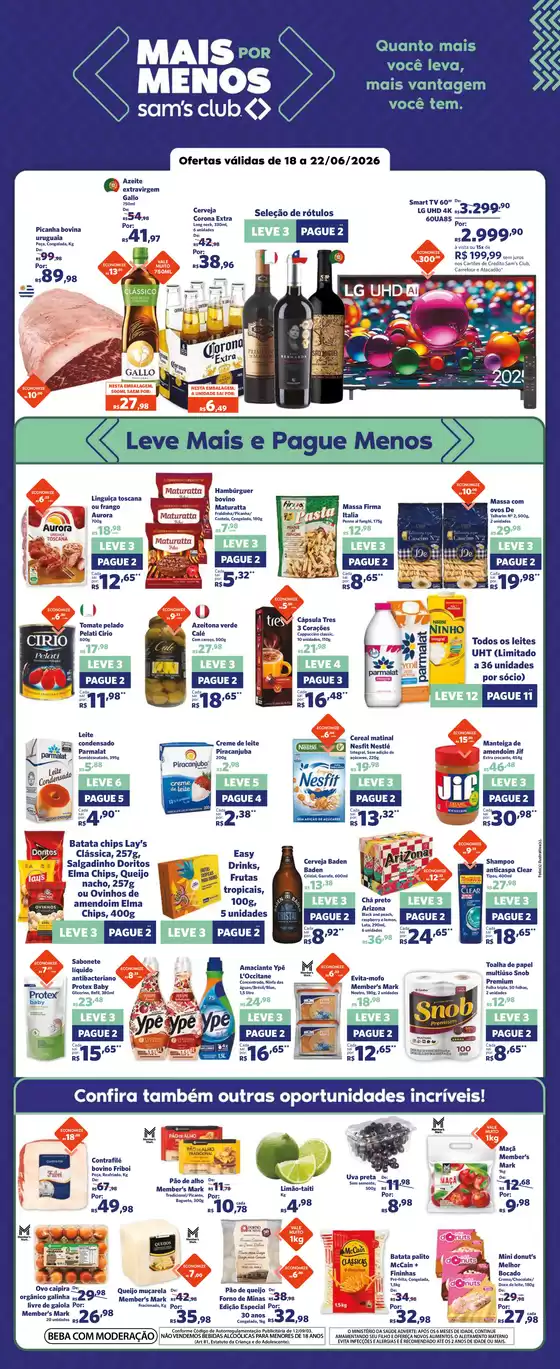 Catálogo Sam's Club | Pechinchas e ofertas atuais | 2026-06-18T00:00:00.000Z - 2026-06-22T00:00:00.000Z