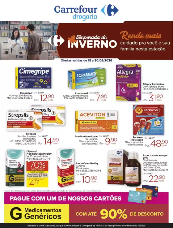 Catálogo Drogarias Carrefour em Descoberto | DROGARIA INVERNO | 2026-06-18T00:00:00.000Z - 2026-06-30T00:00:00.000Z