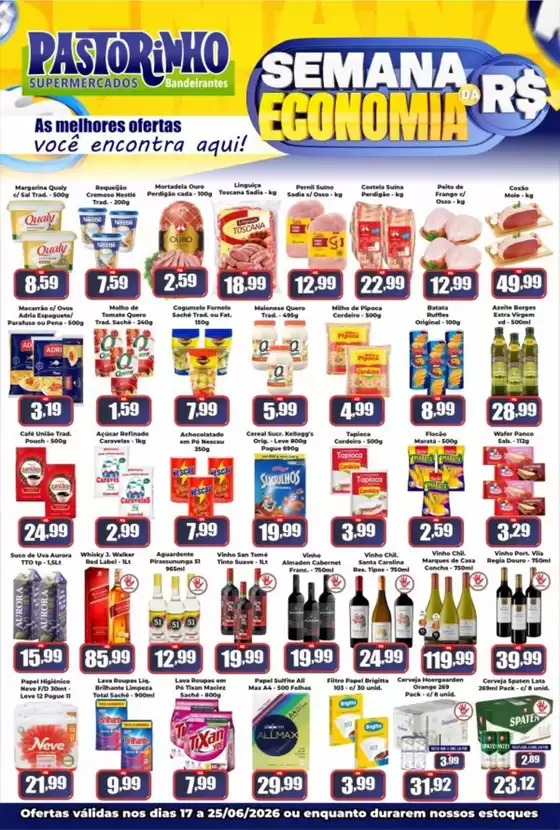 Catálogo Supermercado Pastorinho | Grandes descontos em produtos selecionados | 2026-06-17T00:00:00.000Z - 2026-06-25T00:00:00.000Z