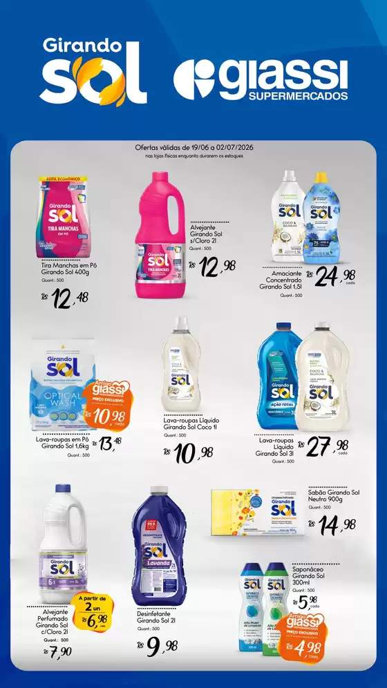Catálogo Giassi Supermercados | Promoções especiais em andamento | 2026-06-19T00:00:00.000Z - 2026-07-02T00:00:00.000Z