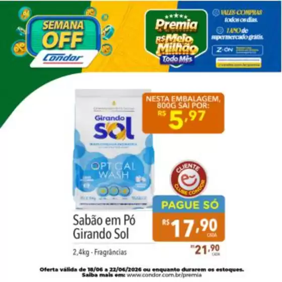 Catálogo Supermercados Condor | Nossas melhores ofertas para você | 2026-06-18T00:00:00.000Z - 2026-06-22T00:00:00.000Z