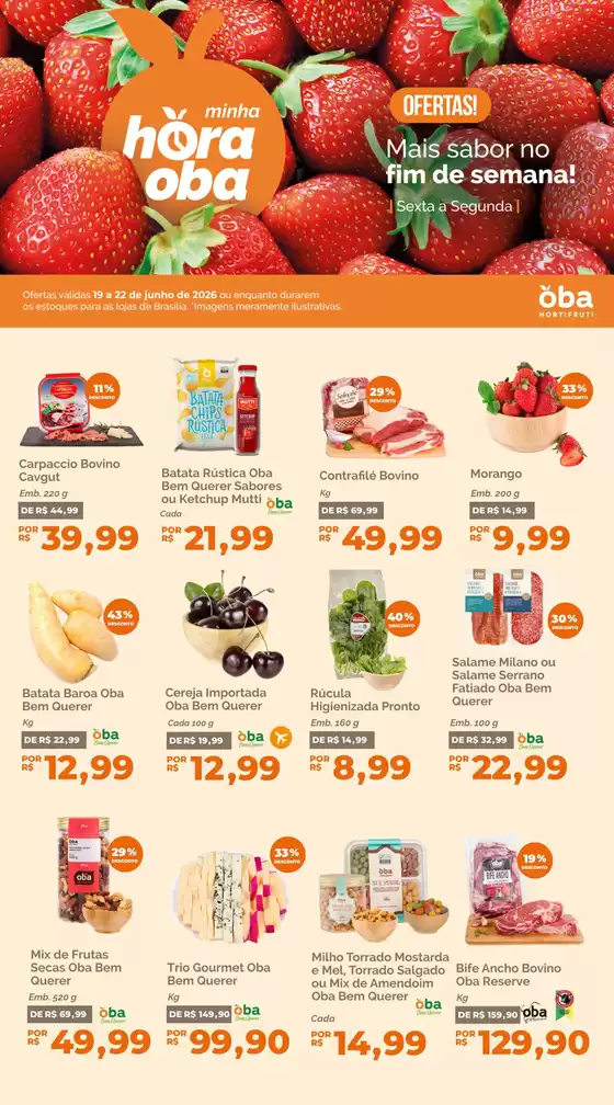 Catálogo Oba Hortifruti | Encarte Oba Hortifruti | 2026-06-19T00:00:00.000Z - 2026-06-22T00:00:00.000Z