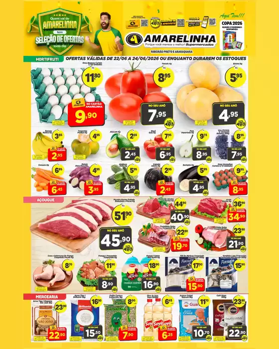 Catálogo Amarelinha Supermercados | AMARELINHA tem SELEÇÃO DE OFERTAS | 2026-06-22T00:00:00.000Z - 2026-06-24T00:00:00.000Z
