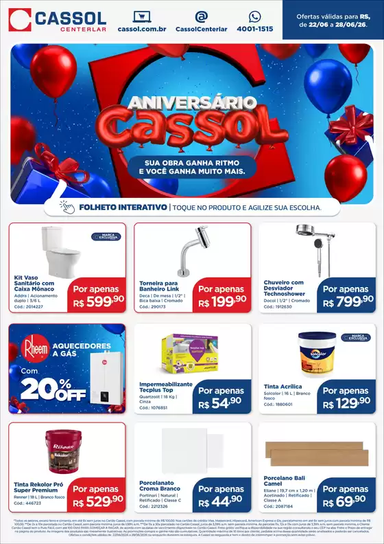 Catálogo Cassol | Novas ofertas para descobrir | 2026-06-22T00:00:00.000Z - 2026-06-28T00:00:00.000Z