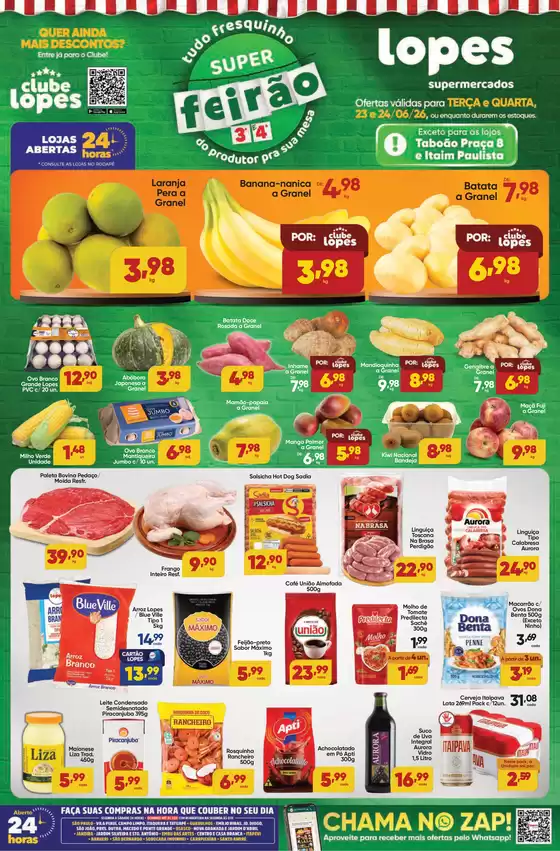 Catálogo Lopes Supermercados | SUPER FEIRÃO - TERÇA E QUARTA | 2026-06-23T00:00:00.000Z - 2026-06-24T00:00:00.000Z