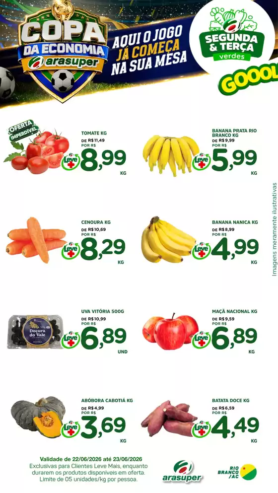 Catálogo Araújo Supermercados | OFERTAS SEGUNDA E TERÇA | 2026-06-22T00:00:00.000Z - 2026-06-23T00:00:00.000Z