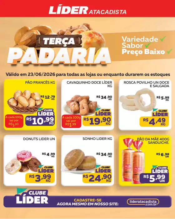 Catálogo Líder Atacadista | Cópia encarte terça da padariaemercercearia | 2026-06-23T00:00:00.000Z - 2026-06-23T00:00:00.000Z
