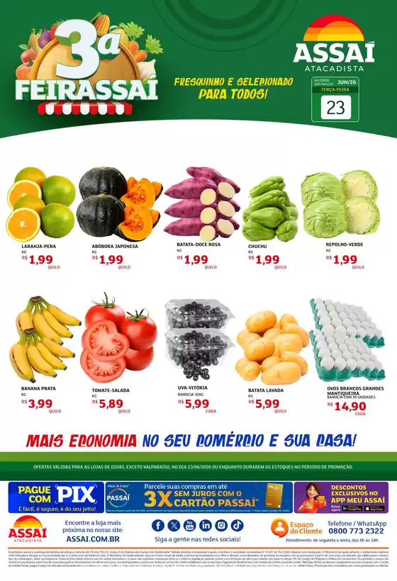 Catálogo Assaí Atacadista em Flexeiras | Encarte Assaí Atacadista 48678-822 | 2026-06-23T00:00:00.000Z - 2026-06-23T00:00:00.000Z