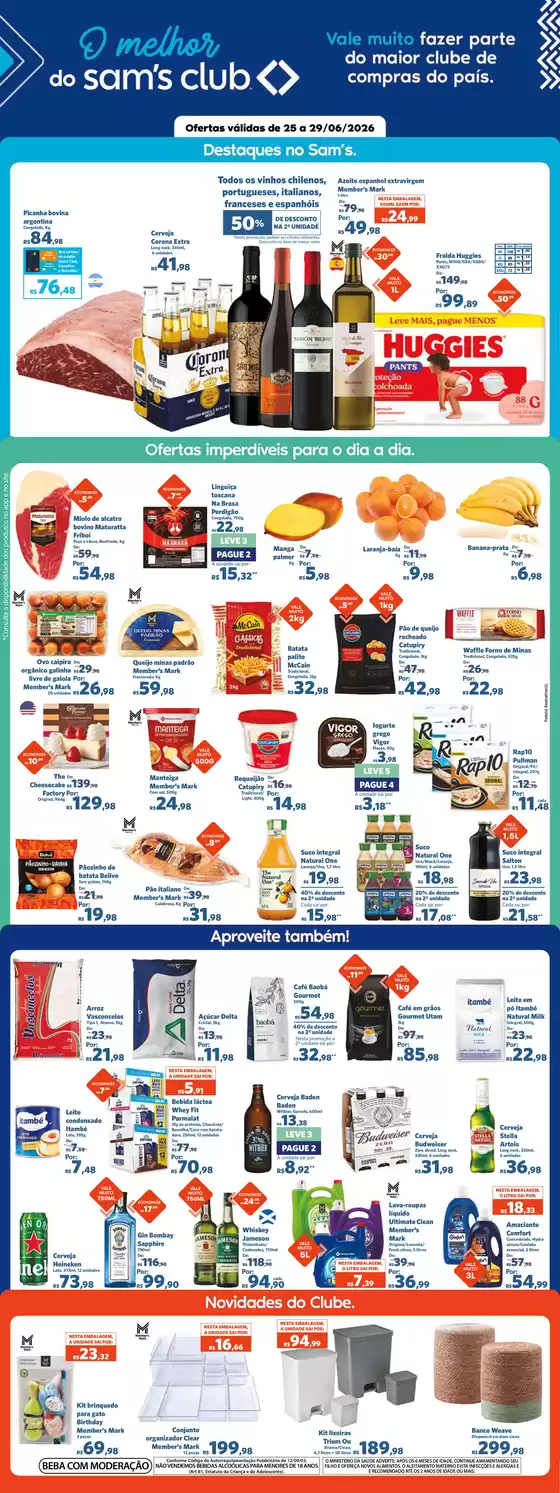 Catálogo Sam's Club | Melhores ofertas para todos os caçadores de pechinchas | 2026-06-25T00:00:00.000Z - 2026-06-29T00:00:00.000Z