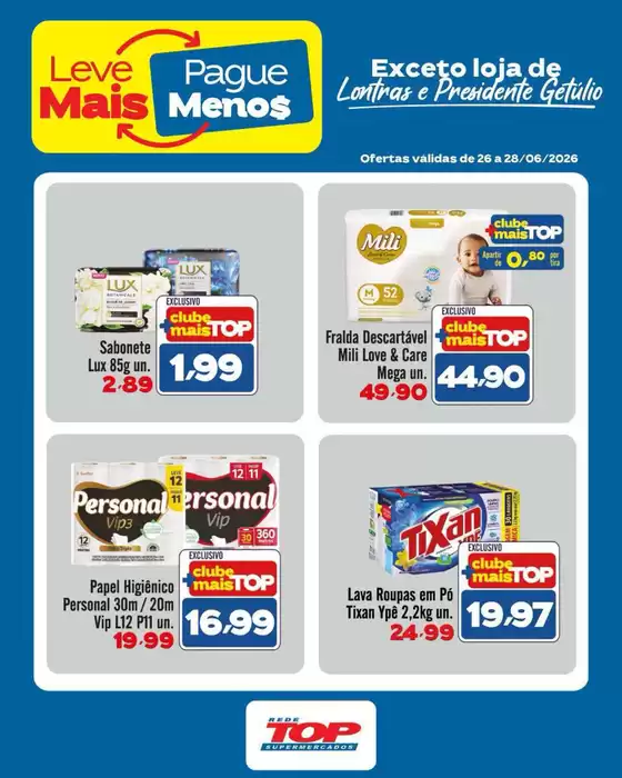 Catálogo Rede Top | Melhores ofertas para todos os caçadores de pechinchas | 2026-06-26T00:00:00.000Z - 2026-06-28T00:00:00.000Z