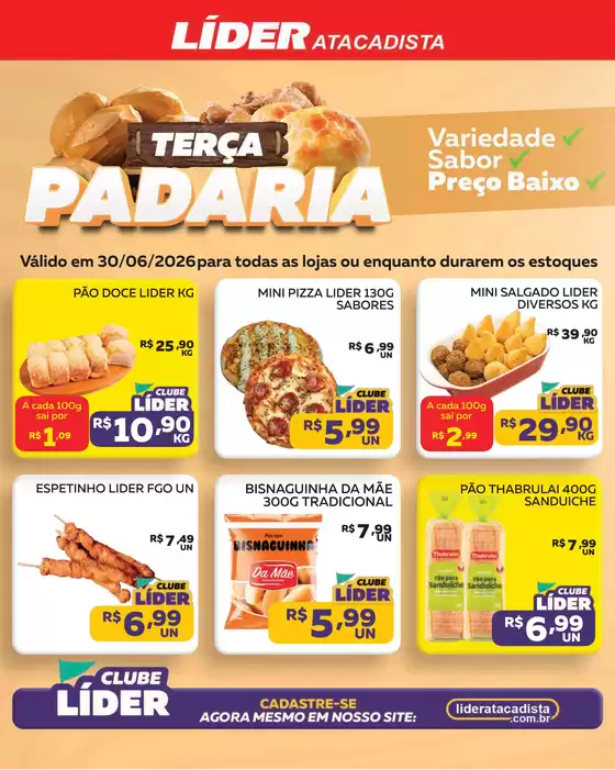 Catálogo Líder Atacadista | Cópia encarte terça da padariaemercercearia | 2026-06-30T00:00:00.000Z - 2026-06-30T00:00:00.000Z