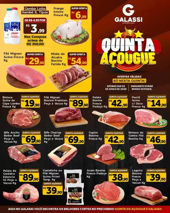 Catálogo Supermercados Galassi | QUINTA DO AÇOUGUE | 2026-07-02T00:00:00.000Z - 2026-07-02T00:00:00.000Z