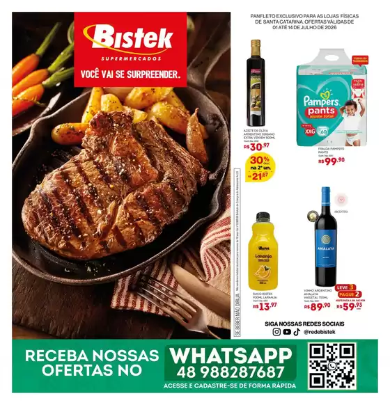 Catálogo Bistek Supermercados | Nossas melhores pechinchas | 2026-07-01T00:00:00.000Z - 2026-07-14T00:00:00.000Z