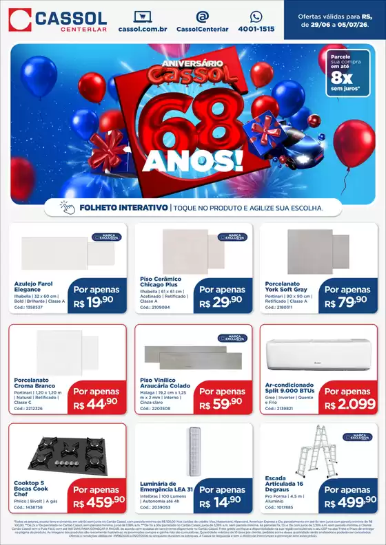 Catálogo Cassol | Melhores ofertas para compradores econômicos | 2026-06-29T00:00:00.000Z - 2026-07-05T00:00:00.000Z
