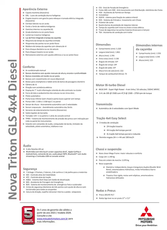 Catálogo Mitsubishi | FT Nova Triton GLS 22 06 d22ee87d15 | 2026-07-03T00:00:00.000Z - 2026-12-31T00:00:00.000Z