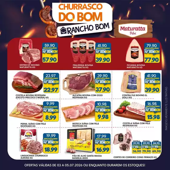 Catálogo Rancho Bom Supermercados | Encarte Rancho Bom Supermercados | 2026-07-03T00:00:00.000Z - 2026-07-05T00:00:00.000Z