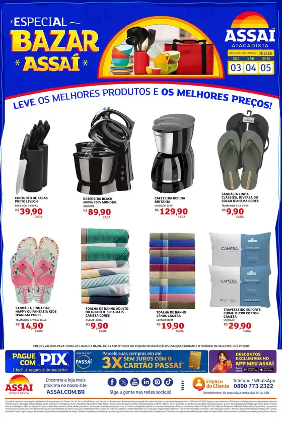 Catálogo Assaí Atacadista | Encarte Assaí Atacadista 48791-635 | 2026-07-03T00:00:00.000Z - 2026-07-05T00:00:00.000Z