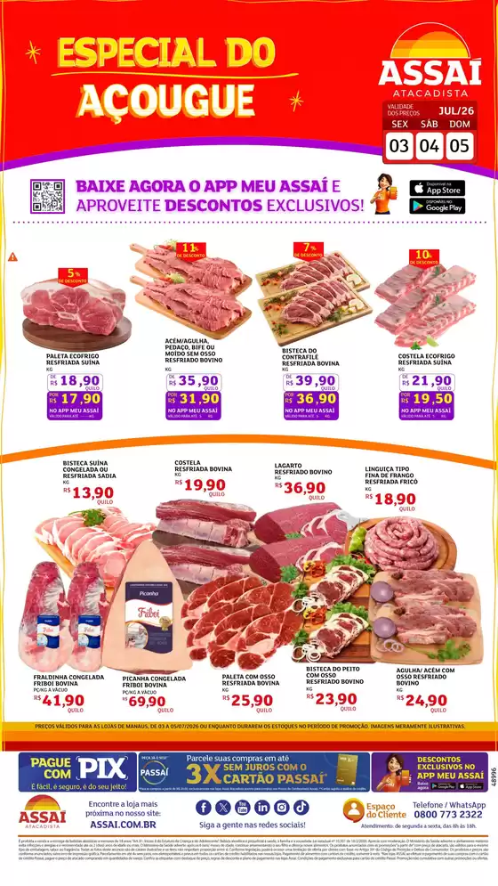 Catálogo Assaí Atacadista | Encarte Assaí Atacadista 48996-74 | 2026-07-03T00:00:00.000Z - 2026-07-05T00:00:00.000Z