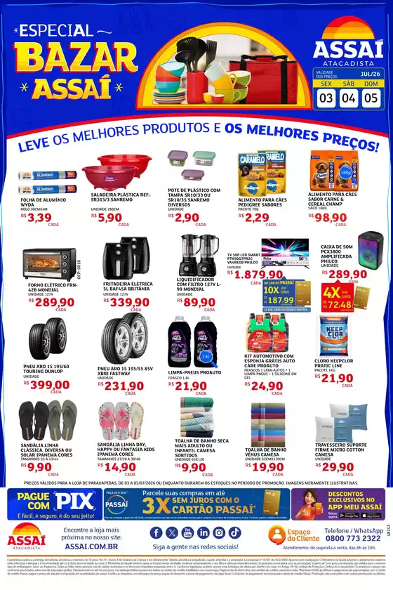 Catálogo Assaí Atacadista | Encarte Assaí Atacadista 48743-64 | 2026-07-03T00:00:00.000Z - 2026-07-05T00:00:00.000Z
